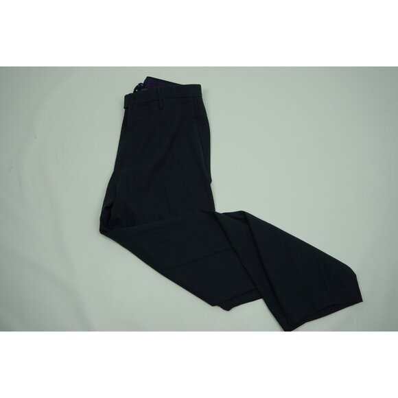Incotex Icegab Navy Blue Cotton Milano Fit Pattern M Flat Front Pants Sz 30